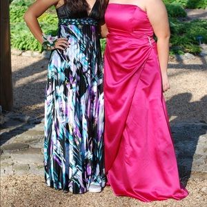 Pink silk prom dress